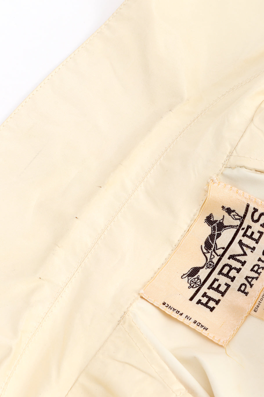 Vintage Hermés Silk Trench Coat tiny holes at collar @recess la