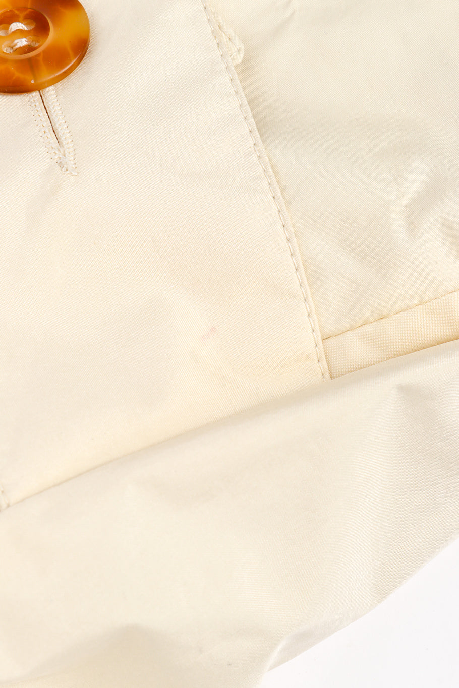 Vintage Hermés Silk Trench Coat stain at wrist strap @recess la