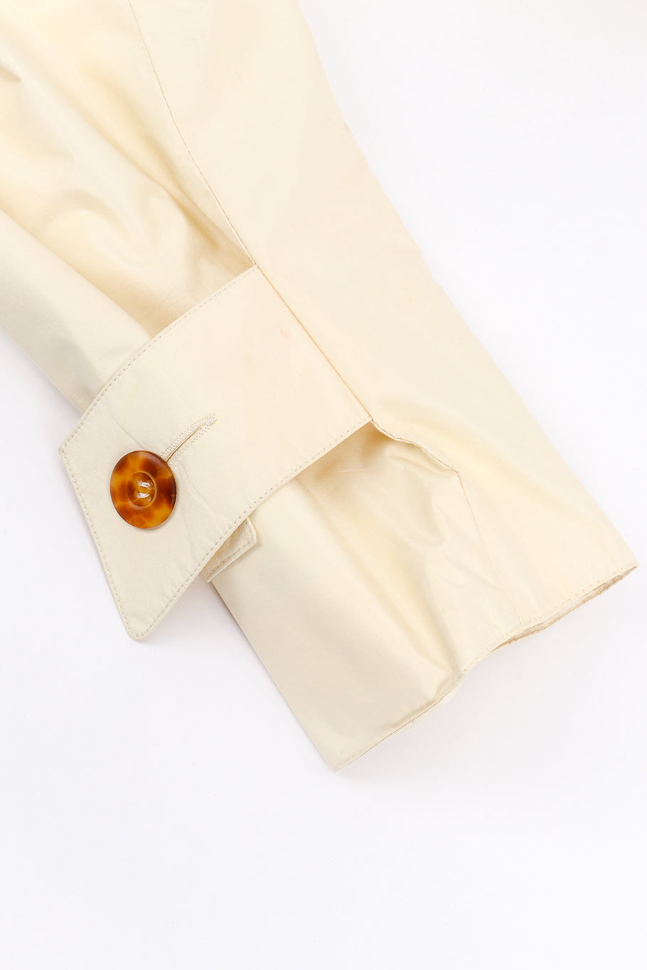 Vintage Hermés Silk Trench Coat sleeve closeup @recess la