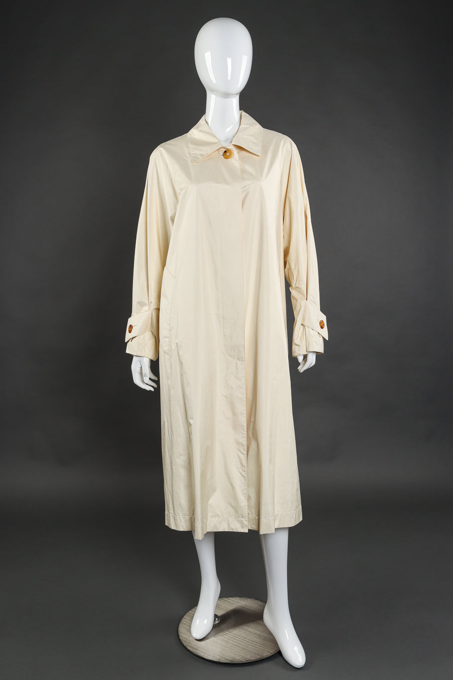 Vintage Hermés Silk Trench Coat front on mannequin @recess la