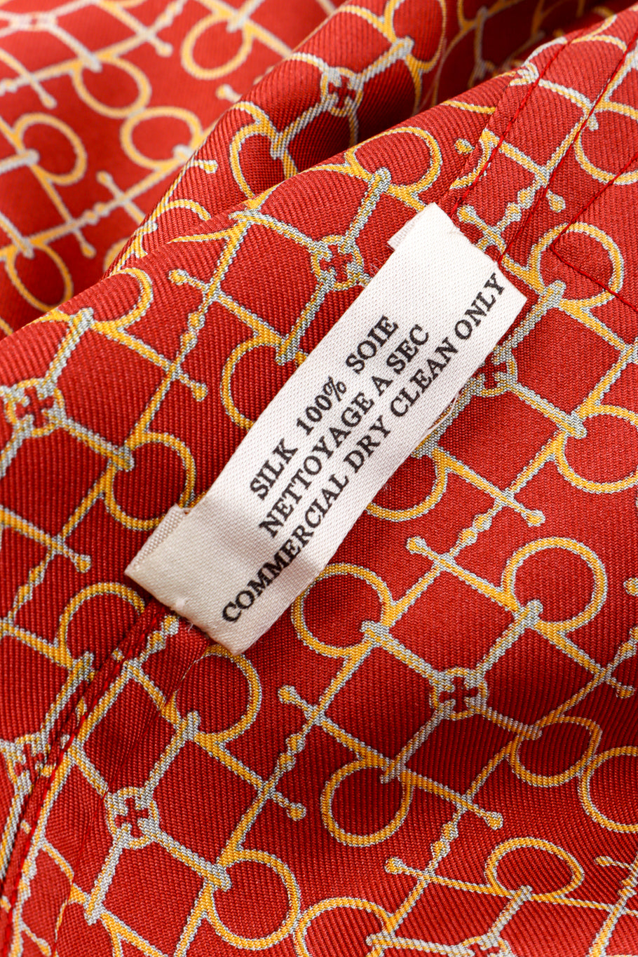 Silk Horsebit Blouse by Hermes fabric tag @recess la