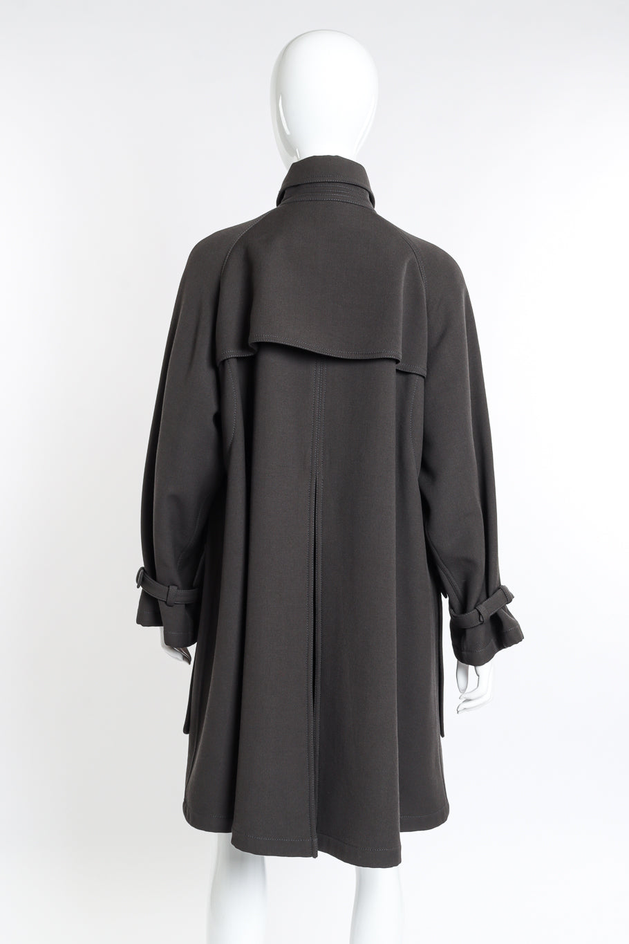 Vintage Hermés Wool Trench Coat back on mannequin @recess la