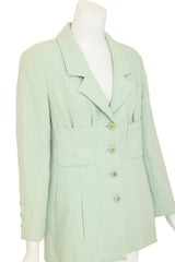 Pleated Bouclé CC Blazer by Chanel on mannequin close @ Recess LA