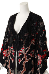 Cherry blossom embroidered kimono by Sue Wong up close @ Recess LA