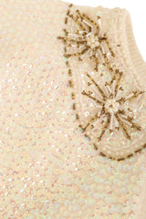 Vintage Dolce & Gabbana Starburst Embellished Cardigan beading close @ Recess LA