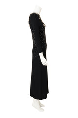 Vintage Adolfo Crystal Rosette Knit Gown side @ Recess LA