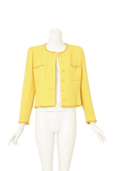 Chain Edge Bouclé Jacket by Chanel on mannequin open @ Recess LA