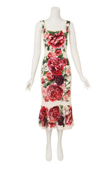 Dolce & Gabbana Rose Button Floral Tea Dress on mannequin at Recess