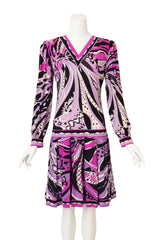Vintage Emilio Pucci Mod Floral Dropwaist Dress on mannequin @ Recess LA