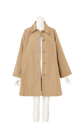 Khaki Silk Swing Coat by Chanel on mannequin open @ Recess LA