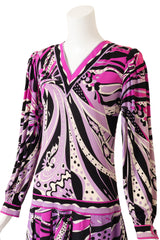 Vintage Emilio Pucci Mod Floral Dropwaist Dress on mannequin close @ Recess LA
