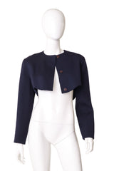 Wave Hem Bolero Jacket by Geoffrey Beene on mannequin open @ Recess LA