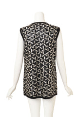 Vintage Valentina Geo Tube Bead Vest on mannequin back @ Recess LA