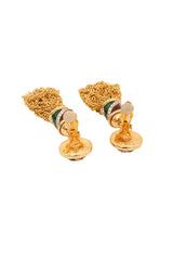 Vintage Swarovski Crystal Enamel Chain Tassel Earrings backs open @ Recess LA