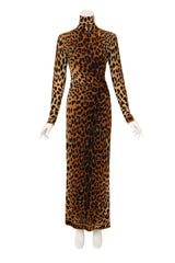 Leopard Turtleneck Column Dress by Leonard on mannequin @ Recess LA