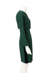 Vintage Valentino Paisley Jacquard Velvet Dress & Jacket Set side @ Recess LA