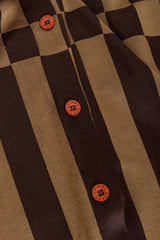 Zucca Logo Check Shirt by Fendi fabric close @ Recess LA