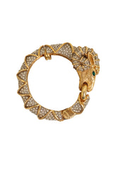 Vintage Crystal Ram Head Bracelet by Kenneth Jay Lane from above @ Recess LA