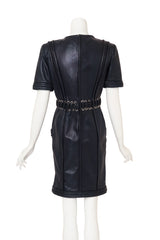 Leather Corset Waist Dress by Krizia on mannequin back @ Recess LA