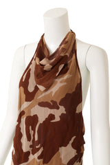 Plein Sud Camouflage Cowl Halter Top close up @ Recess LA