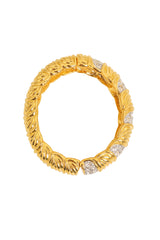 Vintage Ribbed Crystal Hinge Bracelet by Nolan Miller from above @ Recess LA