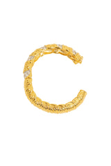 Vintage Ribbed Crystal Hinge Bracelet by Nolan Miller open above @ Recess LA