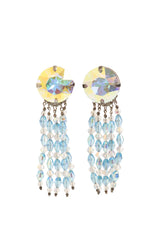 vintage Aurora Borealis Bead Fringe Earrings @ Recess LA