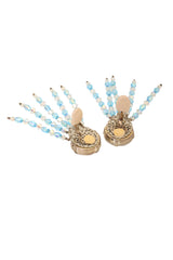 vintage Aurora Borealis Bead Fringe Earrings backs open @ Recess LA