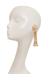 Vintage Deanna Hamro Pearl Chain Drop Earrings III on mannequin @ Recess LA
