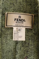 Vintage Fendi Two Tone Trench Duster Jacket tag @ Recess LA