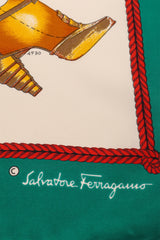 Vintage Salvatore Ferragamo Historical Shoe Collage Scarf logo @ Recess LA