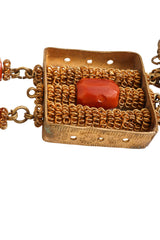 Tassel Fringe Frame Pendant Necklace side tarnish @ Recess LA