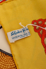 Vintage Salvatore Ferragamo History Of Shoes Silk Scarf label @ Recess LA