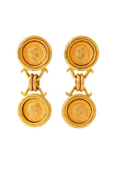 Roman coin dangle earrings by Linda Levinson @ Recess LA