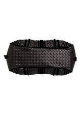 Vintage Bottega Veneta Nappa Velvet Trim Intrecciato Boston Barrel Bag bottom @ Recess LA