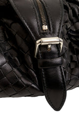 Vintage Bottega Veneta Nappa Velvet Trim Intrecciato Boston Barrel Bag hardware wear @ Recess LA