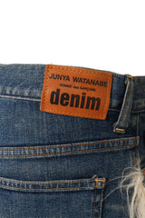 Junya Watanabe for Comme des Garcons Denim Faux Fur Tiered Skirt signature @ Recess LA