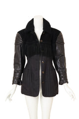 Vintage Jean Paul Gautier 1987 Mixed Media Biker Jacket open @ Recess LA