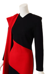 Patrick Kelly Asymmetric Wool Wrap Dress close up @ Recess LA
