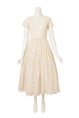 Lace Tea Length Wedding Dress on mannequin @ Recess LA
