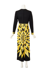 Vintage Mr. Dino Geometric Sunburst Shawl Dress back @ Recess LA