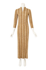 Vintage La Mendola Silk Fur Maxi Dress front @ Recess LA