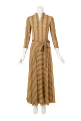 Vintage La Mendola Silk Fur Maxi Dress with skirt front @ Recess LA