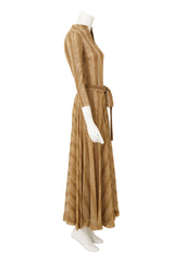 Vintage La Mendola Silk Fur Maxi Dress with skirt side @ Recess LA