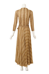 Vintage La Mendola Silk Fur Maxi Dress with skirt back @ Recess LA