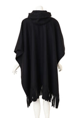 Chloe Oversized Hooded Fringe Cape back @ Recess LA