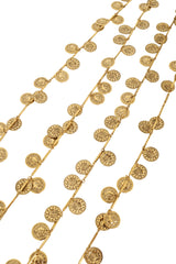 Vintage Julie Rubano Long Coin Charm Necklace coins close @ Recess LA