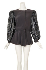 sequin sleeve jacket by Della Roufogali on mannequin @ Recess LA