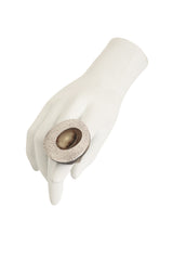 Vintage Hammered Sterling Wood Finish Ring on mannequin @ Recess LA
