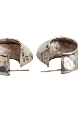 Vintage Sterling Hammered Crescent Hoop Earrings stamps @ Recess LA